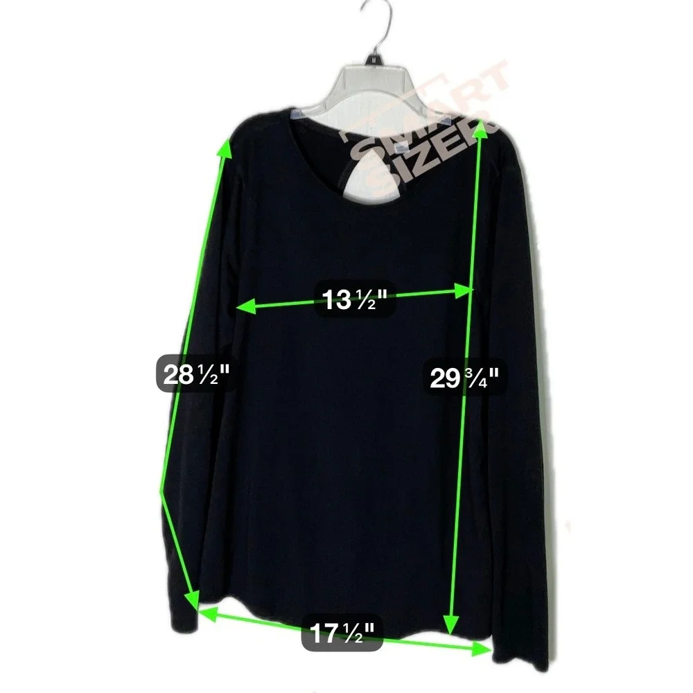 Old Navy Active Long Sleeve Open‎ Back Cutout Top Black XXL Tall Athletic